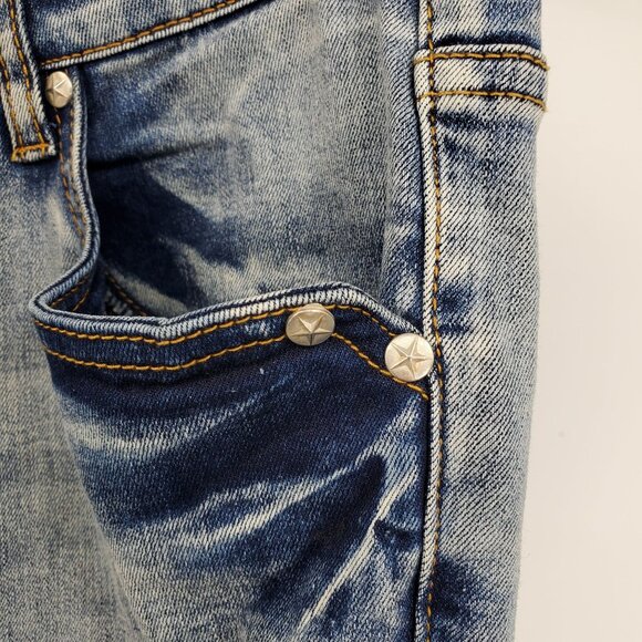 Rod's True Western Light Wash Western Star Button Accent High Rise Jeans 11/12 - Picture 4 of 12